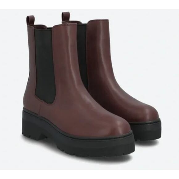 Mia Ronan Womens Burgundy Red Pull On Ankle Chelsea Boots Size 8.5 M GS10935115F - Picture 1 of 12